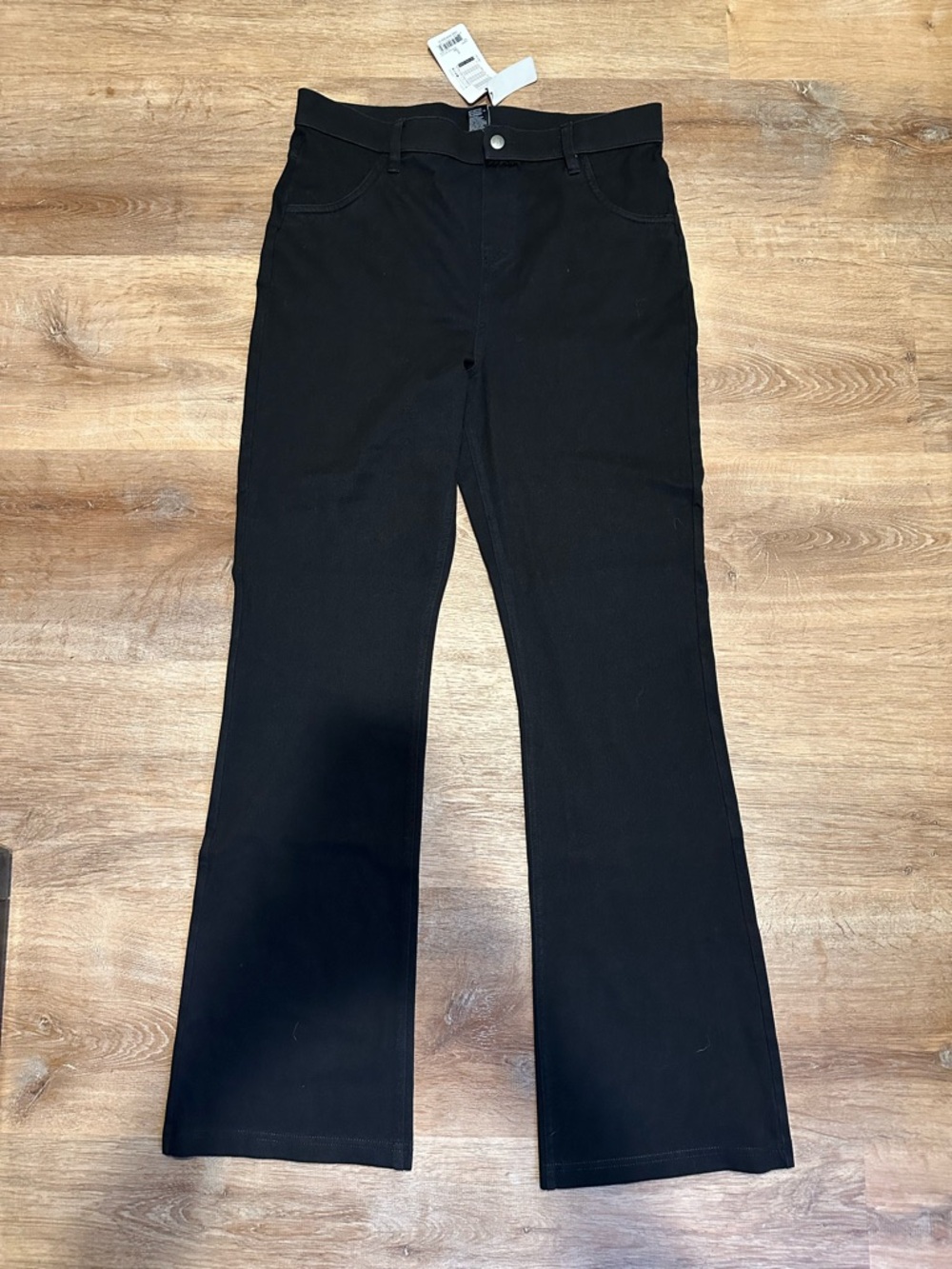 HUE Black High-Rise Flare Pants